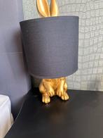 Gouden Konijn lamp met Zwarte Kap, Huis en Inrichting, Lampen | Tafellampen, Ophalen, Zo goed als nieuw, Kunststof, Minder dan 50 cm