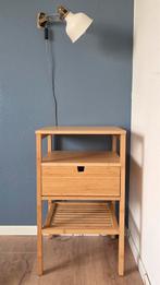 IKEA NORDKISA Nachtkastje Bamboe 40x40x67,5cm met 1 lade, Ophalen, Gebruikt, Minder dan 45 cm, 55 tot 70 cm