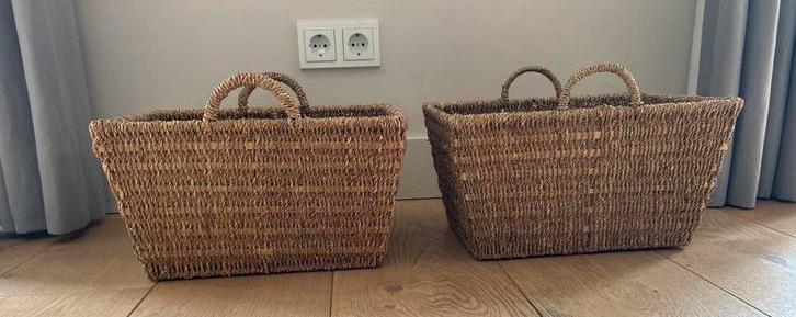 Twee zeegras manden, Overige materialen, Mand, Ophalen of Verzenden, Zo goed als nieuw