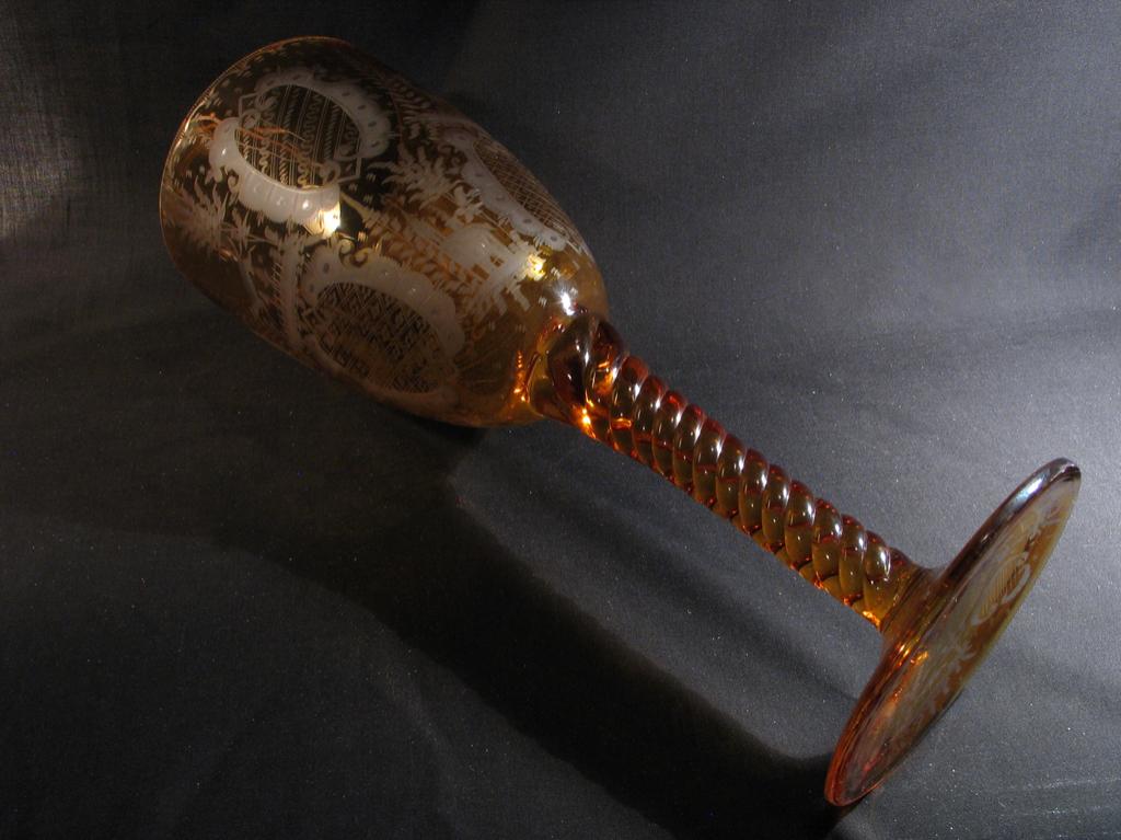 Huwelijksbokaal antiek glas Biedermeyer 1825. 1012, Ophalen of Verzenden