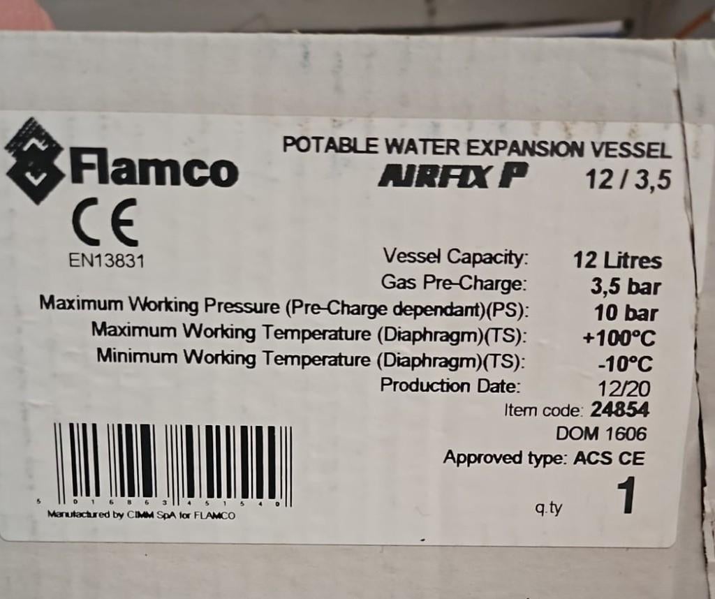 Water expansie vaten van 12 liter, 30 tot 80 cm, Overige typen, Nieuw, Minder dan 60 cm