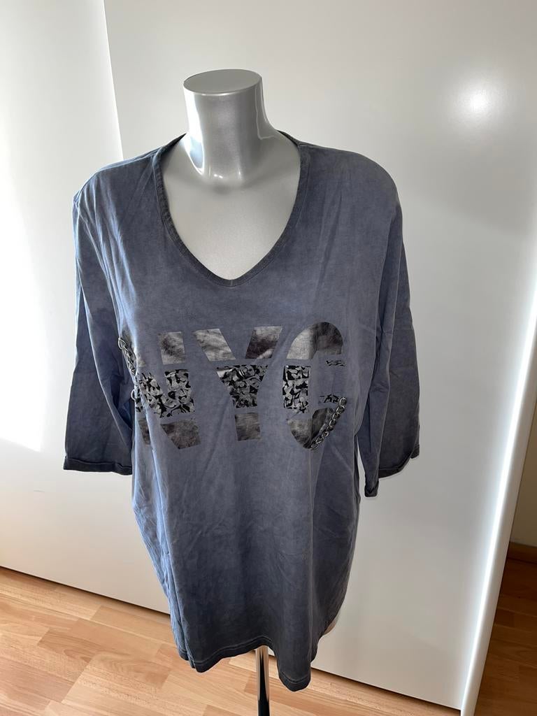 Ulla Popken t-shirt maat 46/48, Ophalen of Verzenden, Zo goed als nieuw, Blauw, Shirt of Top