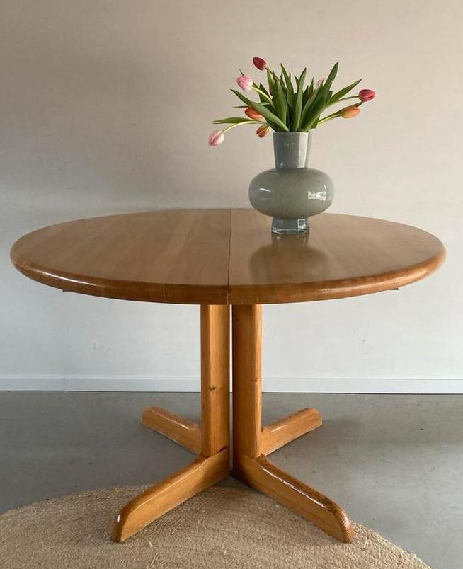 Midcentury vintage Deens design eettafel uitschuifbaar, Huis en Inrichting, Ophalen, Overige materialen, Gebruikt, 100 tot 150 cm