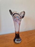 Murano Stijl Vaas - roze paars - 24 cm hoog, Ophalen of Verzenden