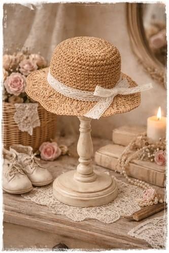 Clayre & Eef kinderhoedje , mooie kanten strik. verstelbaar., Kinderen en Baby's, Kinderkleding | Petten en Hoeden, Meisje, Hoed