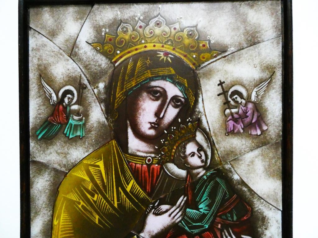 Opaline Icoon Onze-Lieve-Vrouw van Altijddurende Bijstand, Ophalen of Verzenden