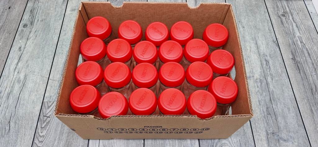 22 glazen potten met kunststof draaidop, Huis en Inrichting, Ophalen, Zo goed als nieuw, Glas, Pot, Bus of Blik