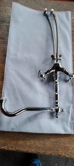 Gebruikte chromen keukenkraan met dubbele bediening, Ophalen of Verzenden, Gebruikt