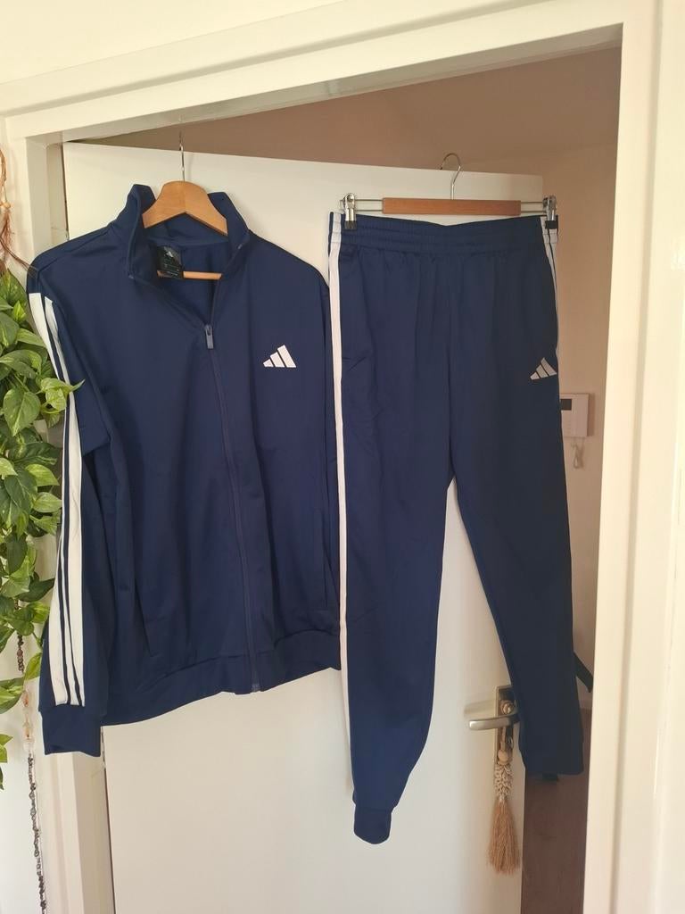 Adidas Dayready trainingspak L zgan blauw, Ophalen, Zo goed als nieuw, Blauw, Algemeen