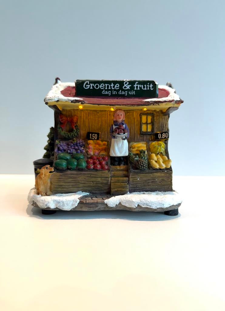 Kerst - Groente & Fruit Kraam met verlichting, Diversen, Verzenden