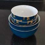 Set van 5 schalen met cheetah print, Ophalen of Verzenden, Zo goed als nieuw, Rond, Porselein of Keramiek