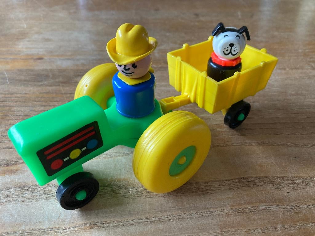 Vintage Fisher Price little people boer met tractor, Ophalen of Verzenden, Gebruikt, Auto of Voertuig