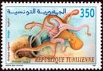 TUNESIË 20 - Dieren: weekdieren (octopus), Ophalen of Verzenden, Postfris, Dier of Natuur