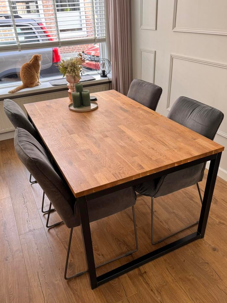 Eettafel / bureau WOOOD 150x90 (4 persoons), Ophalen, 50 tot 100 cm, Zo goed als nieuw, Vier personen