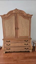 Antieke licht eiken buffetkast / kabinetkast, Antiek, Gebruikt, Met deur(en), 200 cm of meer