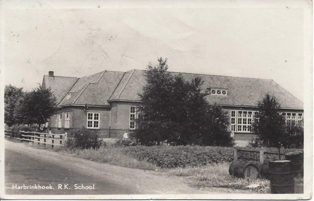 Harbrinkhoek (Ov.) R.K. School, gelopen 1956, Ophalen of Verzenden, 1940 tot 1960, Gelopen, Overijssel