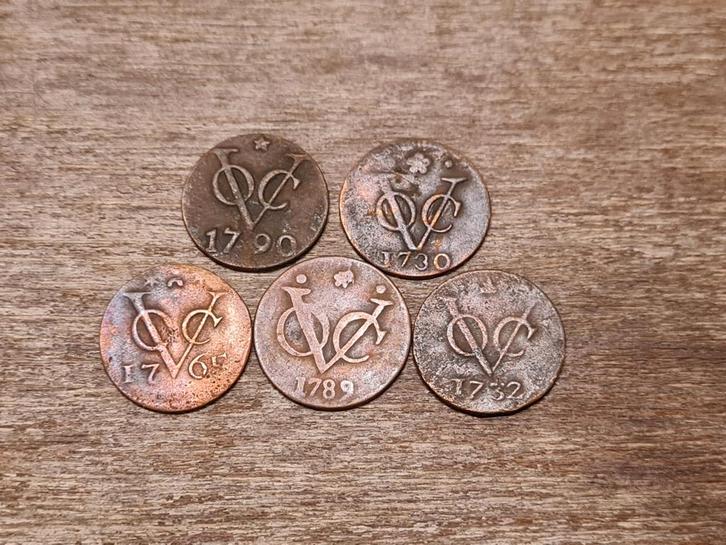 Set duiten VOC 5 verschillende provincies (#1), Postzegels en Munten, Munten | Nederland, Overige waardes, Vóór koninkrijk, Ophalen of Verzenden