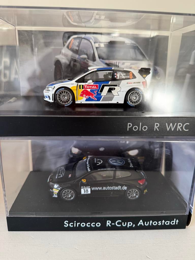 Volkswagen Polo R WRC & Scirocco R-Cup modelauto's 1:43, Ophalen of Verzenden, Zo goed als nieuw, Auto, Overige merken