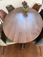 Ovale eiken tafel met 6 stoelen, Ophalen, Zo goed als nieuw