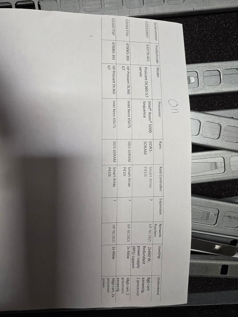 Partij 3x HP ProLiant DL360 G7, Computers en Software, Servers, Ophalen, Gebruikt, 2 tot 3 Ghz, Geen harde schijven inbegrepen