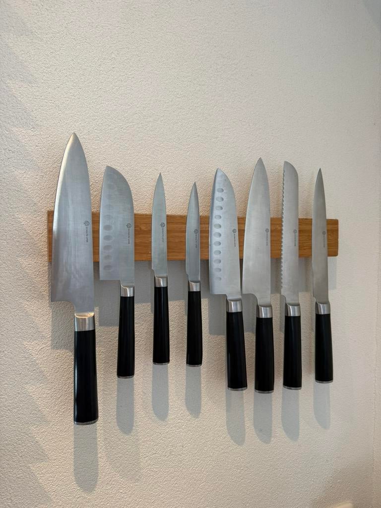 Magnetisch houten messenblok wand, Ophalen of Verzenden, Gebruikt