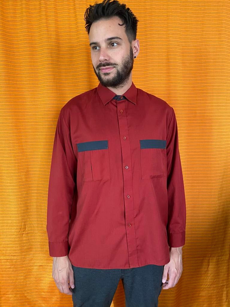 Vintage overhemd / shirt / girls club / rood / medium / M, Kleding | Heren, Overhemden, Hgv, Vintage, 1073BK, Gedragen