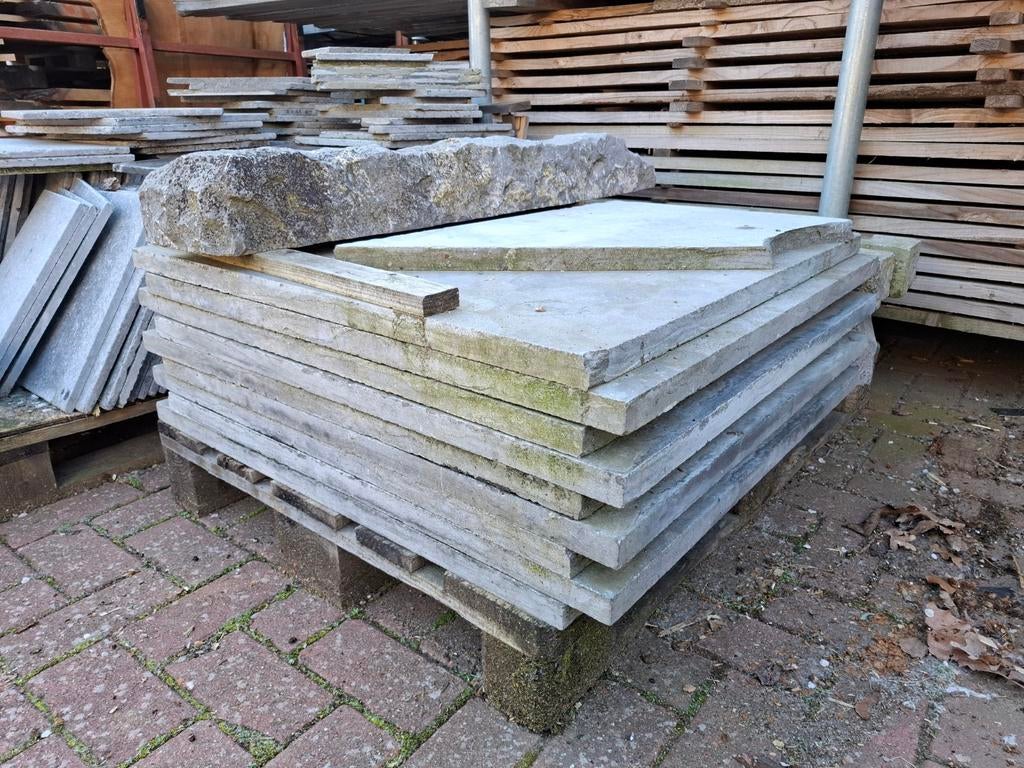 Hardsteen tegels 80x80x3 cm (9 stuks + reststuk), Doe-het-zelf en Verbouw, Tegels, 60 cm of meer, Gebruikt, Hardsteen, 60 cm of meer