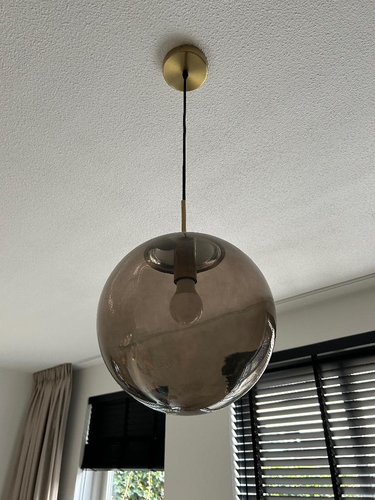 Lampen met gerookt glas, ophalen in Almere, Huis en Inrichting, Lampen | Hanglampen, Ophalen, Zo goed als nieuw, Glas, Minder dan 50 cm