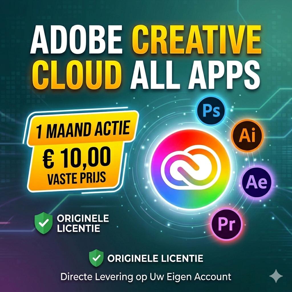 Adobe Creative Cloud All Apps | 1 Maand |, Ophalen, Nieuw, MacOS