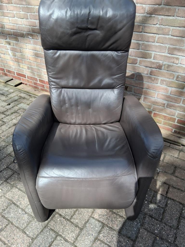 Hukla staop/relax stoel, Huis en Inrichting, Fauteuils, Ophalen, Gebruikt, Leer, 50 tot 75 cm