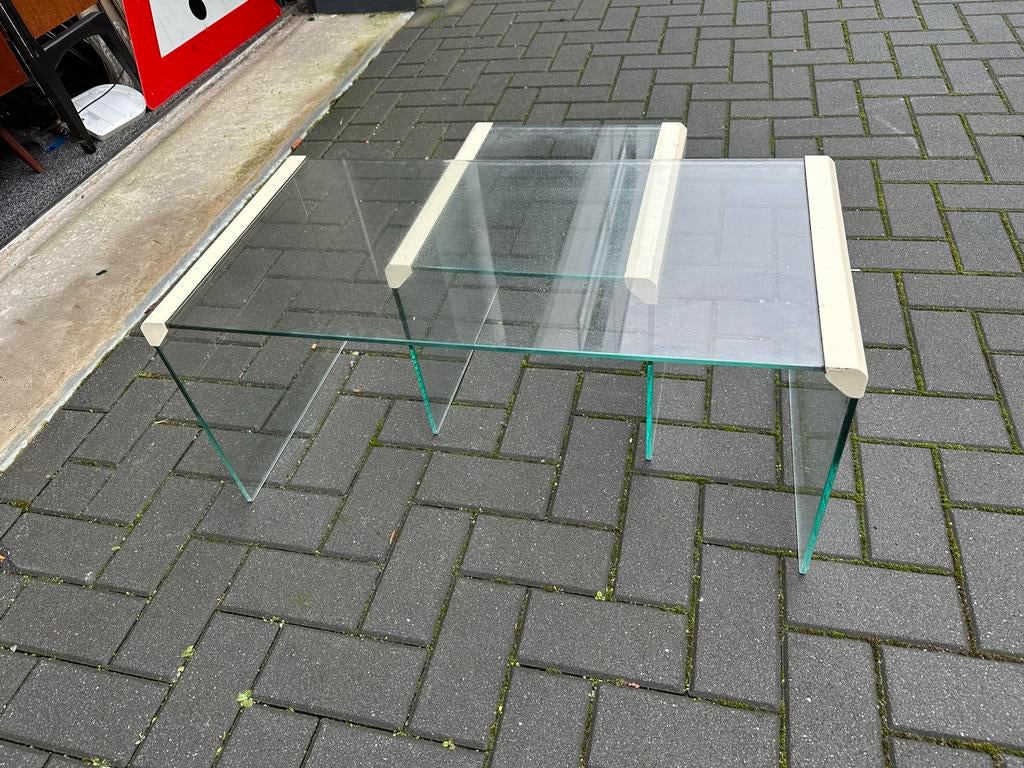 Glazen Salontafel van Galotti & Radice, Ophalen, Gebruikt, 100 tot 150 cm, Info@gijosvintage.nl