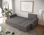 OP=OP Slaapbank met opbergruimte Mick Grijs | Hoekbank, Ophalen of Verzenden, Rechte bank, Nieuw, Tweepersoons