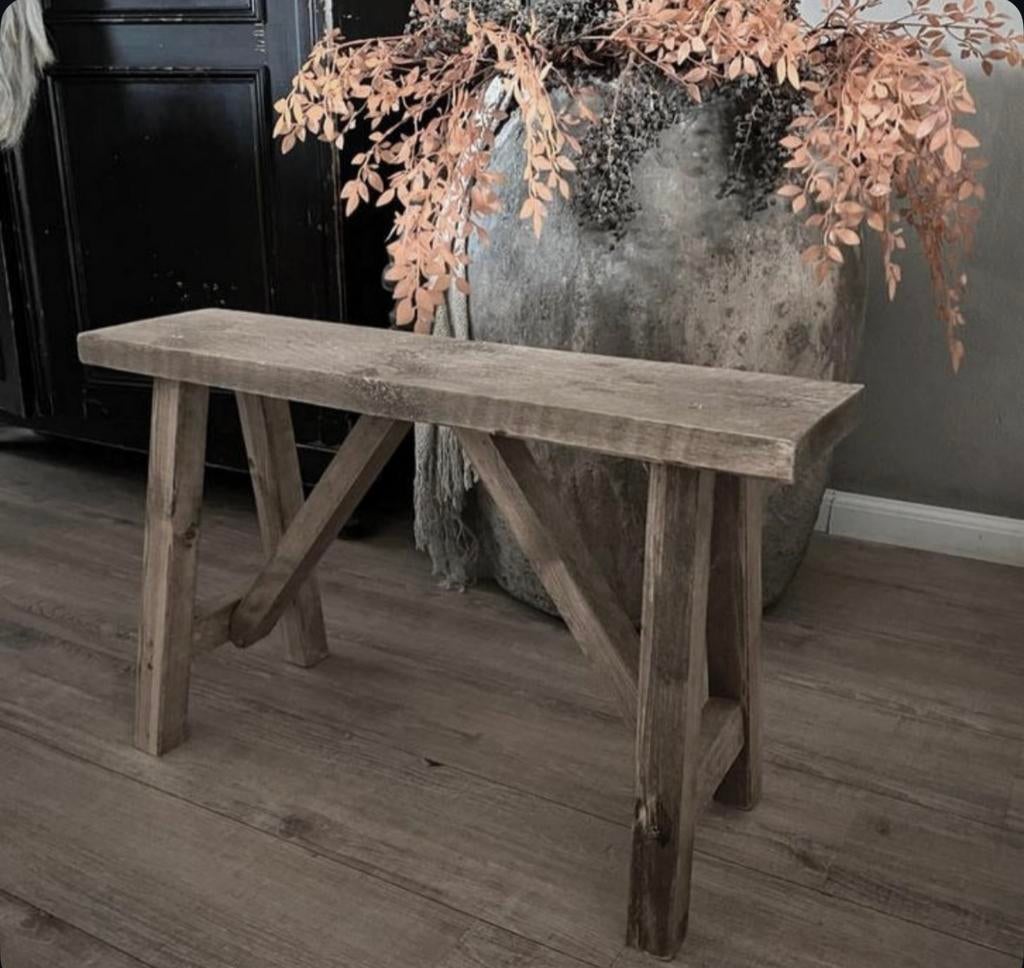 ~Stoer Sober Landelijk Houten Bankje~, Huis en Inrichting, Woonaccessoires | Overige, Ophalen of Verzenden, Zo goed als nieuw