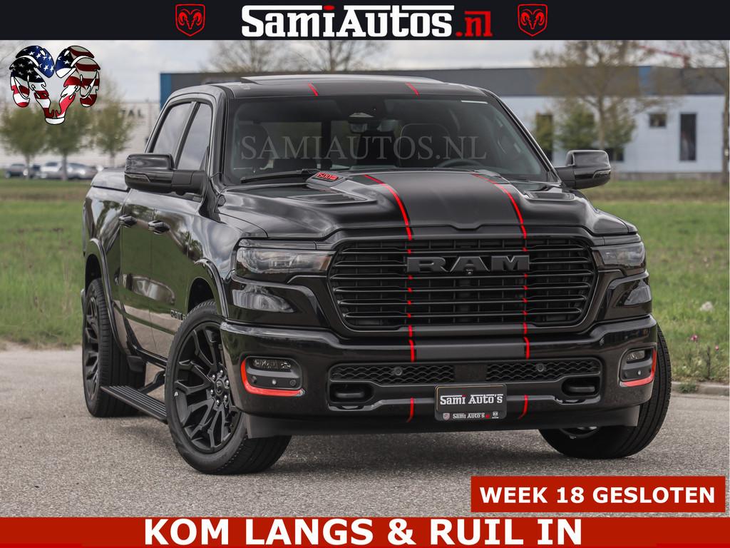 Dodge Ram NIGHT PREMIUM | 426PK | STRIPING | LUCHTVERING | H, Auto's, Dodge, Automaat, Gebruikt, Met garantie (alle), Zwart