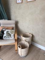 Set van 2 rieten manden - Gebruikt maar nog goed, Ophalen, Gebruikt, Mand, Rond