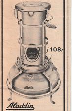 retro reclame 1962 Aladdin petroleum kachel Aladdinique, Verzamelen, Verzenden, Overige typen