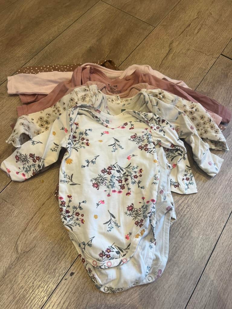 9x rompertjes voor baby meisjes in maat 50/56, Ophalen of Verzenden, Zo goed als nieuw, Maat 50