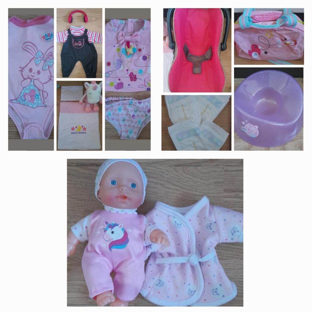 Baby born accessoires draagzak maxi cosi kleertjes pakket, Ophalen of Verzenden, Zo goed als nieuw, Babypop