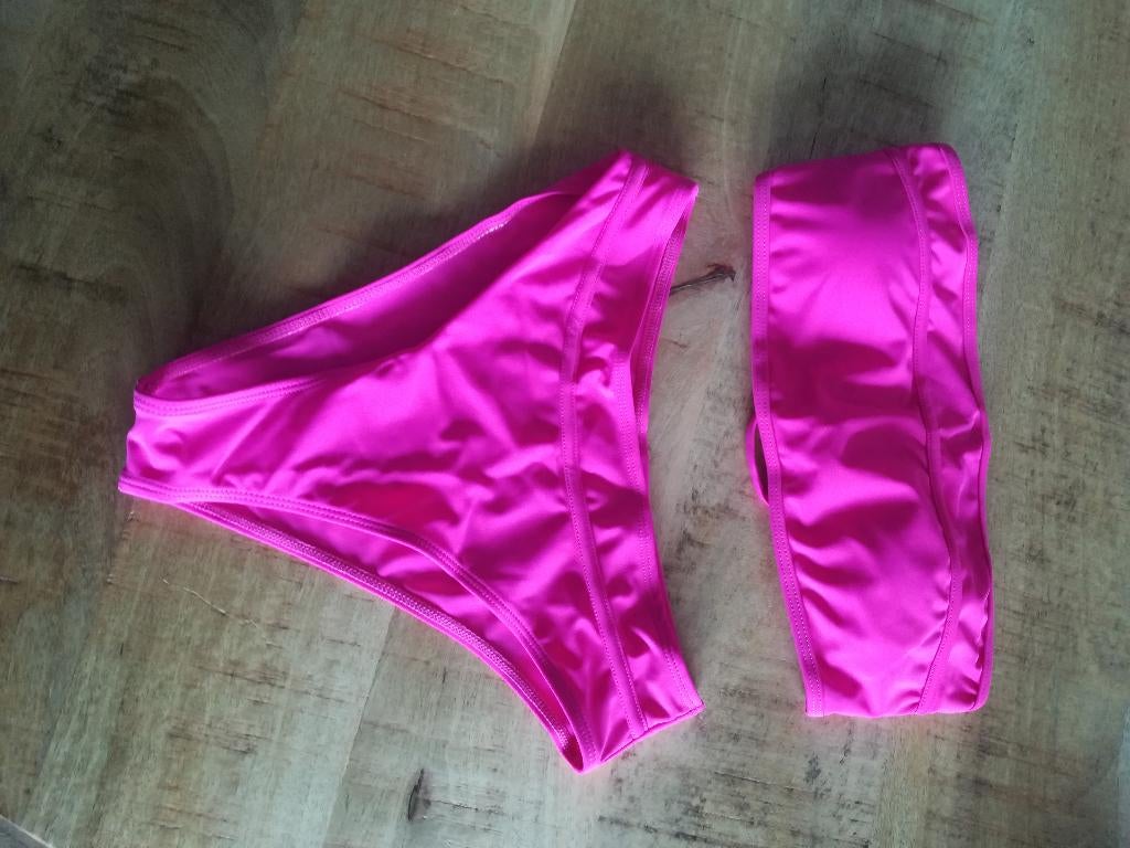 Bikini Strapless High Waisted Roze maat S, Kleding | Dames, Badmode en Zwemkleding, Ophalen of Verzenden, Nieuw, Roze, Bikini