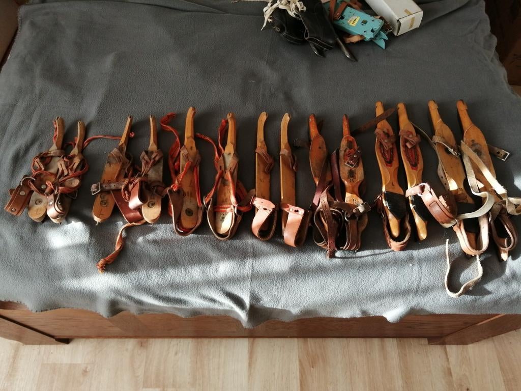 Partij houten schaatsen, Sport en Fitness, Schaatsen, Ophalen, Gebruikt, Overige typen, Overige merken