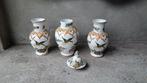 Set 2 vazen vaas 1 pot deksel aardewerk beschilderd bloemen, Antiek en Kunst, Ophalen