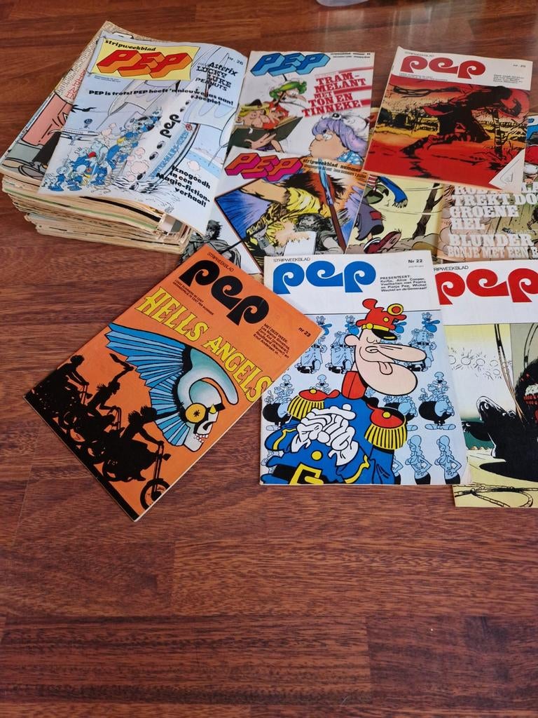 Pep striptijdschrift 1974-1975, Meerdere stripboeken, Ophalen of Verzenden, Gelezen
