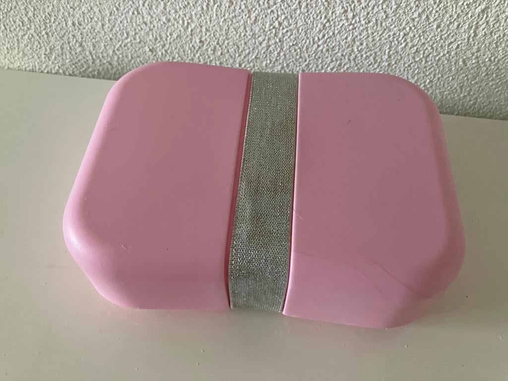 NIEUW lunchbox broodtrommel roze met elastiek, Ophalen of Verzenden, Nieuw