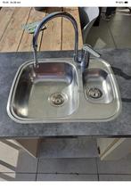 RVS gootsteen met Grohe kraan, Ophalen, Minder dan 50 cm, Zo goed als nieuw, Minder dan 100 cm
