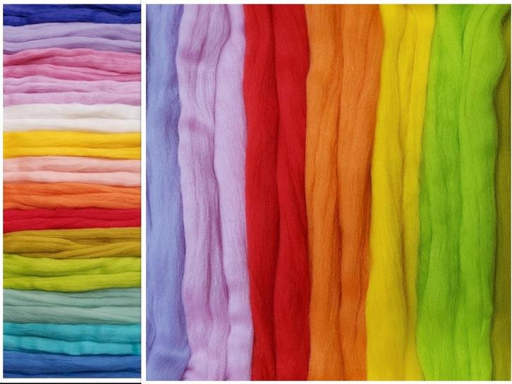 Assortipakket merino lontwol LENTE vanaf 1/2 meter per kleur, Hobby en Vrije tijd, Vilt, Nieuw, Los Vilt, Ophalen of Verzenden