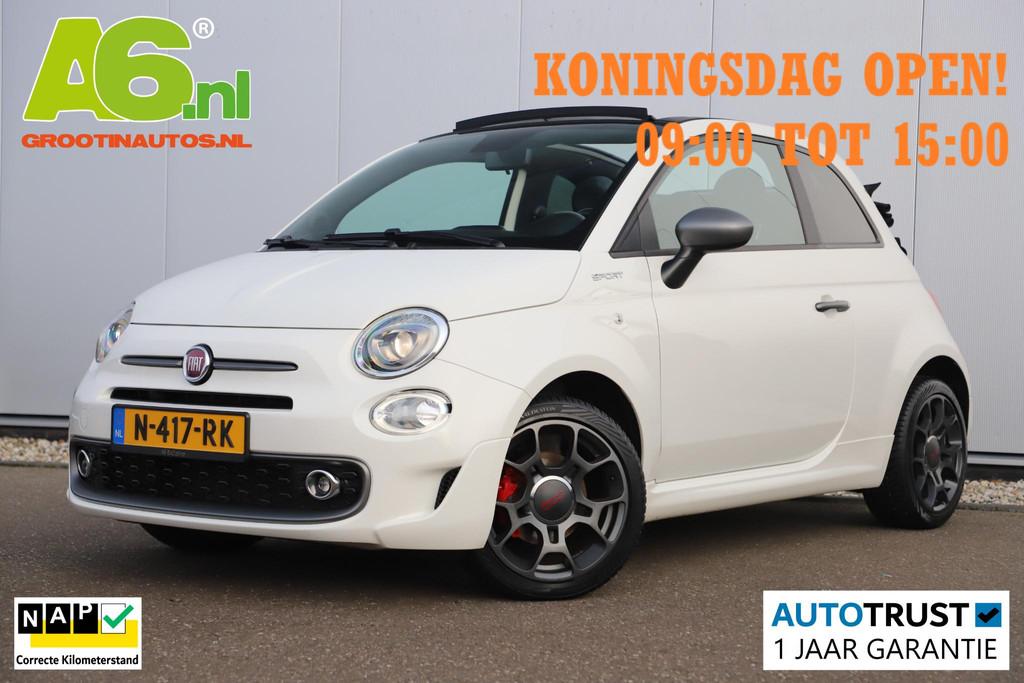 Fiat 500 C 1.0 Hybrid Sport Cabrio 16 inch LMV Half Leder Na, Auto's, Fiat, Voorwielaandrijving, Stof, Euro 6, 4 stoelen