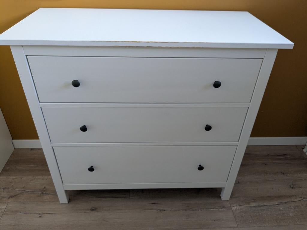 IKEA Hemnes ladekast 108x96cm - Wit, Ophalen, Gebruikt, 100 tot 150 cm, 3 of 4 laden