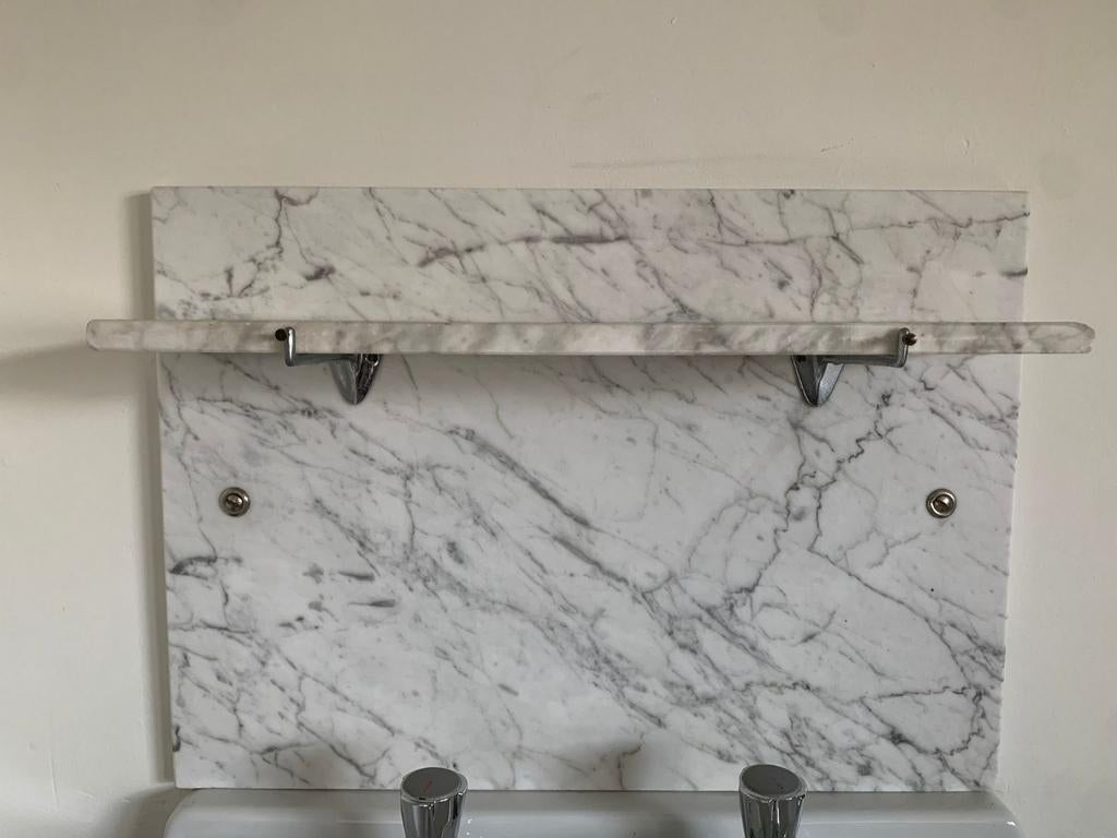 Marmer wit plaat wastafel, Ophalen, 50 tot 100 cm, Minder dan 100 cm, Wasbak of Wastafel