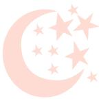 Muursticker Sticker Maan met Sterren Roze Bibelotte, Nieuw, Ophalen of Verzenden, Wanddecoratie, Info@bibelotte.nl