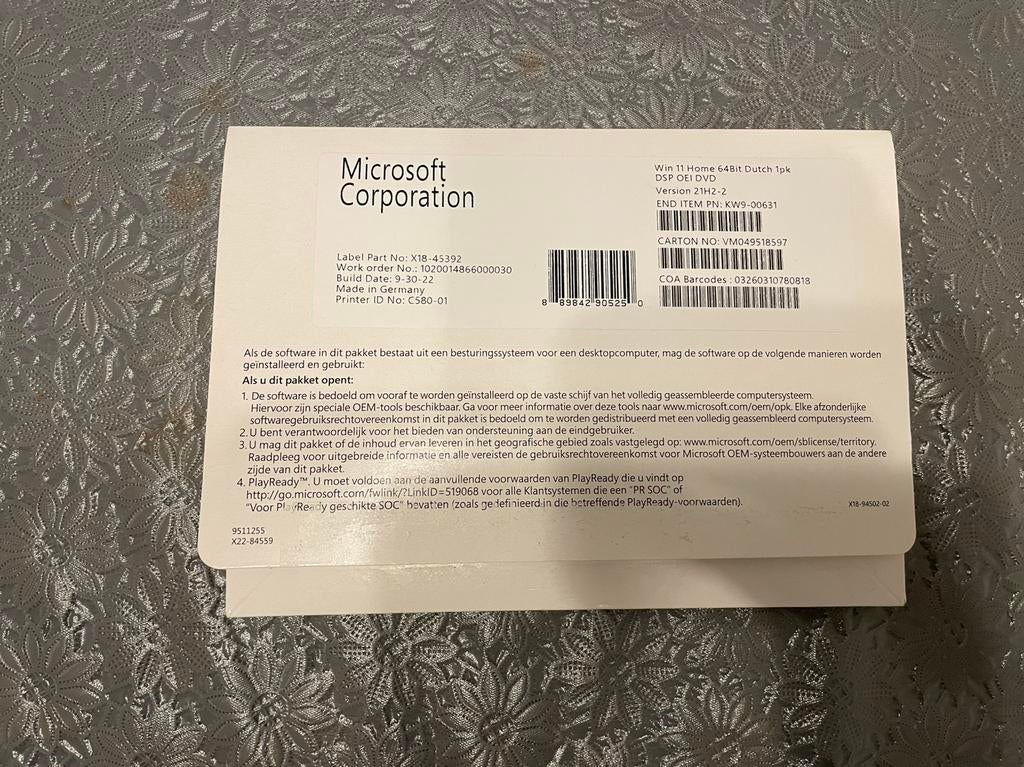Origineel Microsoft Windows 11 Home - 64 Bit - Nederlands, Computers en Software, Besturingssoftware, Nieuw, Windows, Ophalen